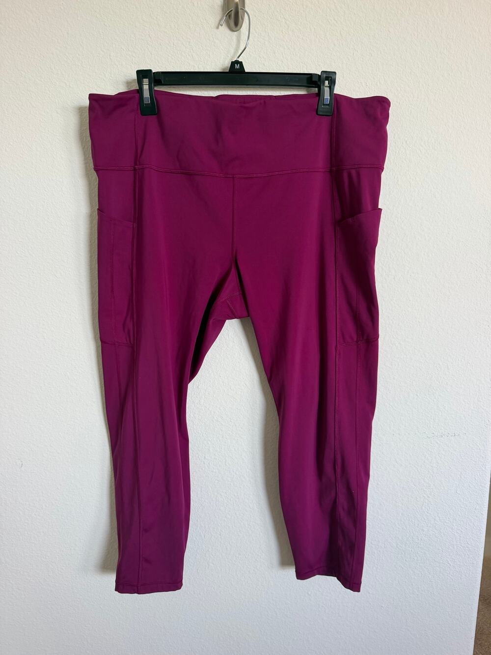 Athleta Ultimate Stash Cropped Leggings Hot Pink Fuchsia size XXL workout pants